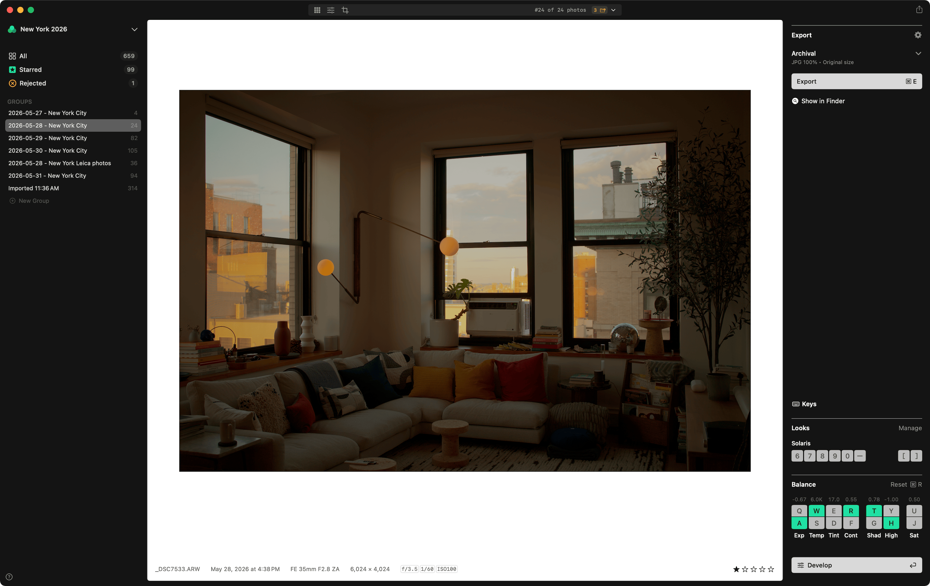 Aphera photo editing interface